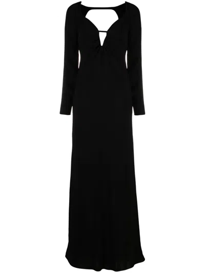 Max Mara Cut-out Cady Maxi Dress In 黑色