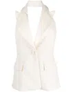 Max Mara Suit Style Virgin Wool Top In White
