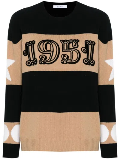 MAX MARA 1951 MOTIF WOOL AND CASHMERE JUMPER