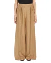 Max Mara Linen Pants Rauche In Tobacco