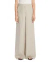 Max Mara High-waisted Wide-leg Trousers With Sharp Pleats In Beige