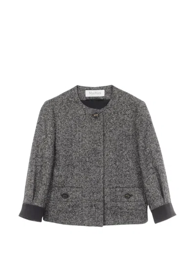 Pre-owned Max Mara 2010s Herringbone Jacket In Black