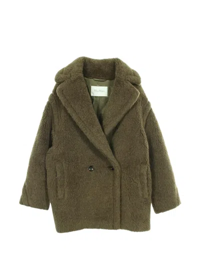 Pre-owned Max Mara 2010s Olga Teddy Bear Coat In Green