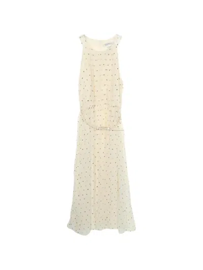 Pre-owned Max Mara 2010s Polka-dot Sleeveless Maxi Dress In Neutrals