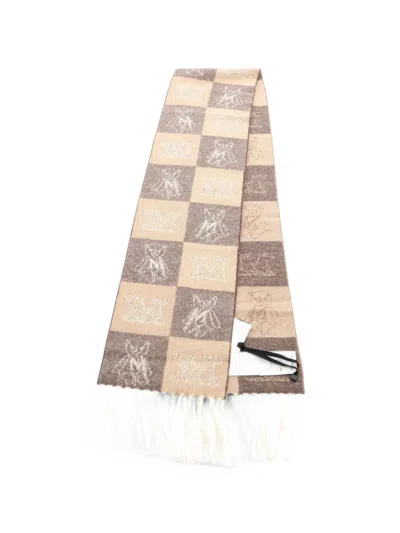 Pre-owned Max Mara 2020s Zigote Teddy Bear Scarf In Brown