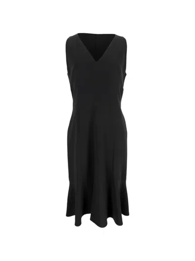 Pre-owned Max Mara 2024 V-neck Midi Dress In Black