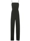 Max Mara Cady Jumpsuit With Satin Panel And Tie Detail In Black