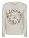 Max Mara Bari Wool Cashmere Sweater In Bianco