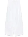 Max Mara Wide White Gabardine Skirt In White