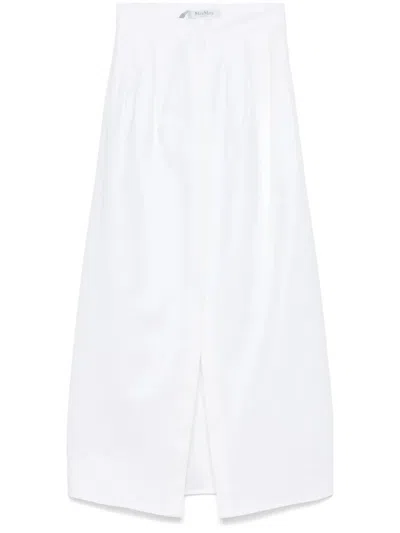 MAX MARA ALCADE1234 MAXI SKIRT,2511101343600 001 WHITE
