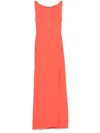 Max Mara Pianoforte Sleeveless Open-back Dress In Red