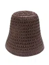 Max Mara Woven Wide Brim Hat For Summer In Brown