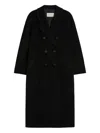 Max Mara Madame Double-breasted Wool And Cashmere-blend Coat In Black