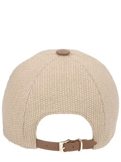 Max Mara 2614571012600_268006 Cotton-linen Baseball Cap In Beige