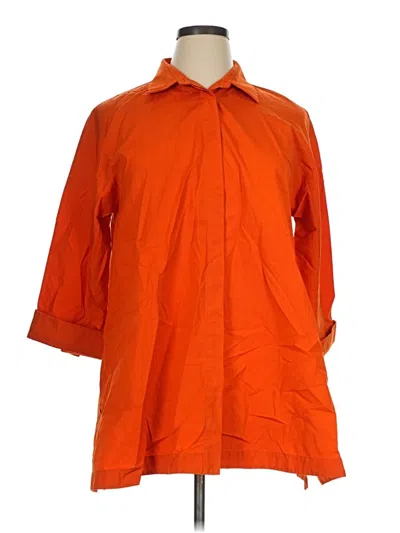 Pre-owned Max Mara 3/4 Sleeve Button Down Shirt In Orange