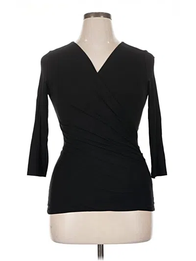 Pre-owned Max Mara 3/4 Sleeve Top Black Open Neckline Tops