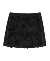 Max Mara 3d Rose-patterned Skirt In Black