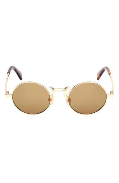 Max Mara 48mm Small Round Sunglasses