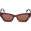 Max Mara 52mm Cat Eye Sunglasses In Brown