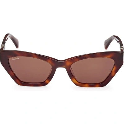Max Mara 52mm Cat Eye Sunglasses In Dark Havana/brown