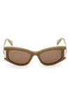 Max Mara 52mm Rectangular Sunglasses In Brown