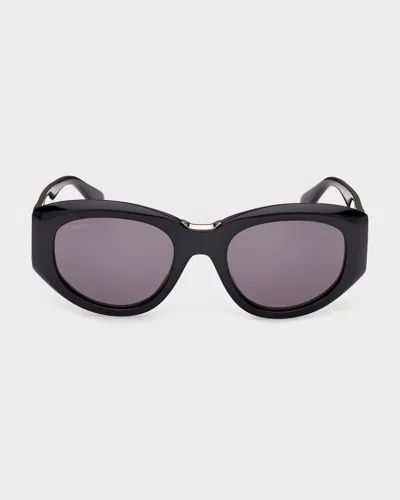 Max Mara 52mm Oval Sunglasses In Black