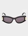 Max Mara 52mm Rectangular Sunglasses In Orange