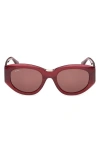Max Mara 52mm Round Sunglasses In Brown