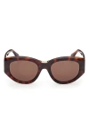 Max Mara 52mm Round Sunglasses In Brown