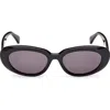 Max Mara 53mm Oval Sunglasses In Black