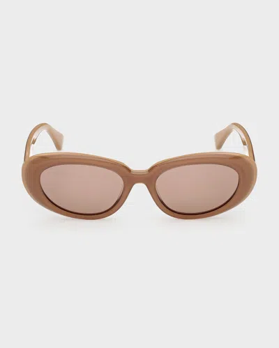 Max Mara 53mm Oval Sunglasses In Black