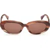 Max Mara 53mm Oval Sunglasses In Brown