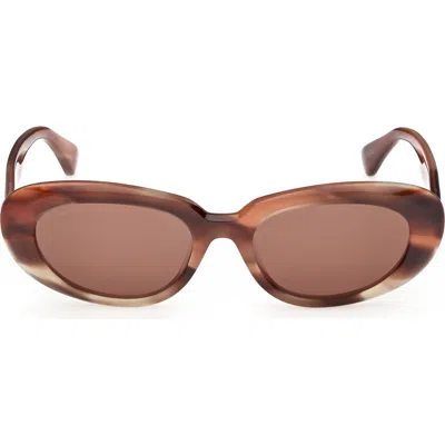 Max Mara 53mm Oval Sunglasses In Brown