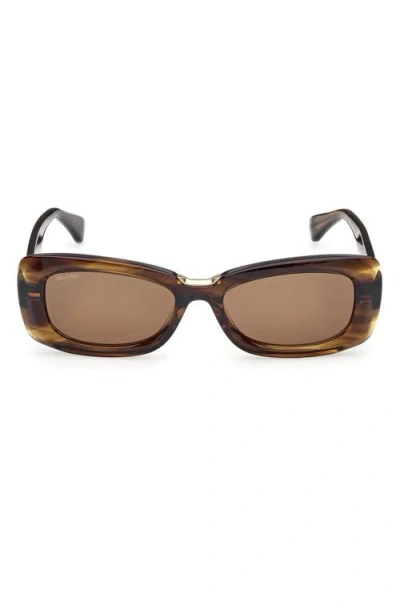 Max Mara 53mm Rectangular Sunglasses In Brown