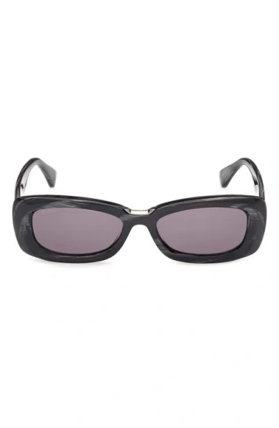 Max Mara 53mm Rectangular Sunglasses In Black