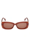 Max Mara 53mm Rectangular Sunglasses In Brown