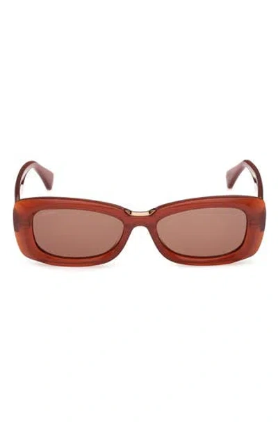 Max Mara 53mm Rectangular Sunglasses In Brown
