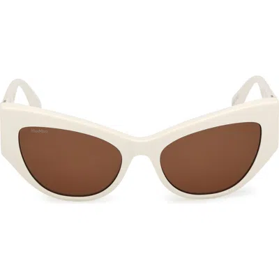 Max Mara 54mm Cat Eye Sunglasses In White