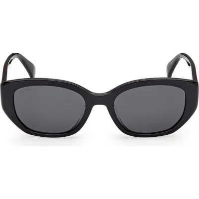 Max Mara 54mm Oval Sunglasses In Black