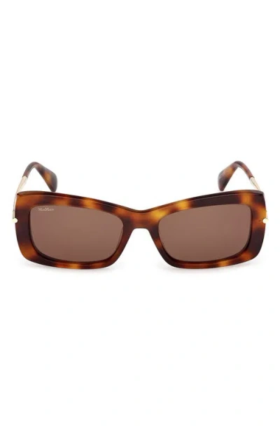 Max Mara 54mm Rectangular Sunglasses In Brown