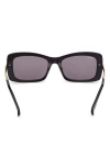 Max Mara 54mm Rectangular Sunglasses In Black
