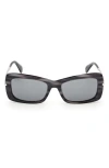 Max Mara 54mm Rectangular Sunglasses In Black