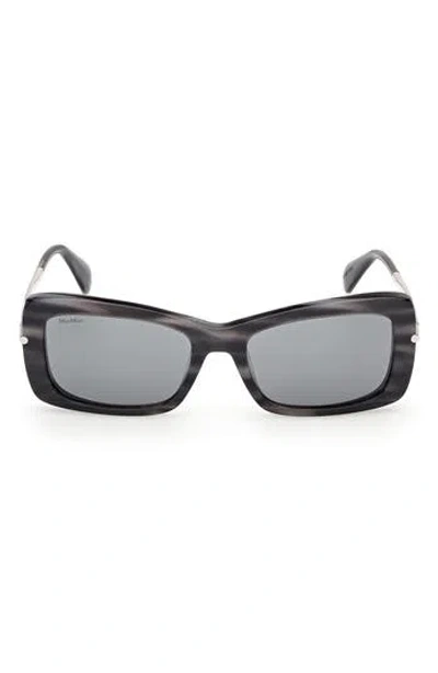 Max Mara 54mm Rectangular Sunglasses In Black