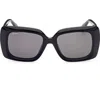 Max Mara 54mm Rectangular Sunglasses In Black