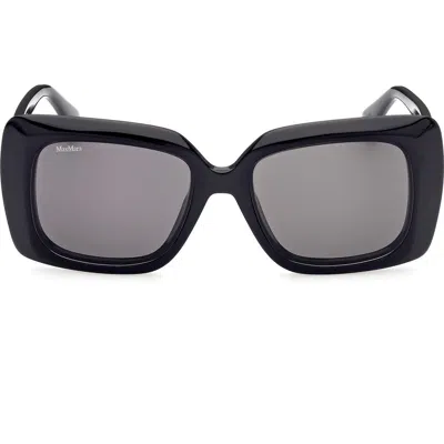 Max Mara 54mm Rectangular Sunglasses In Black