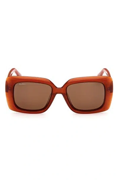 Max Mara 54mm Rectangular Sunglasses In Brown