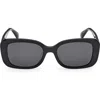 Max Mara 54mm Rectangular Sunglasses In Black