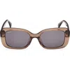 Max Mara 54mm Rectangular Sunglasses In Brown