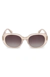 Max Mara 54mm Round Sunglasses In Neutral