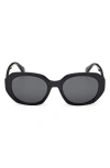 Max Mara 54mm Round Sunglasses In Black